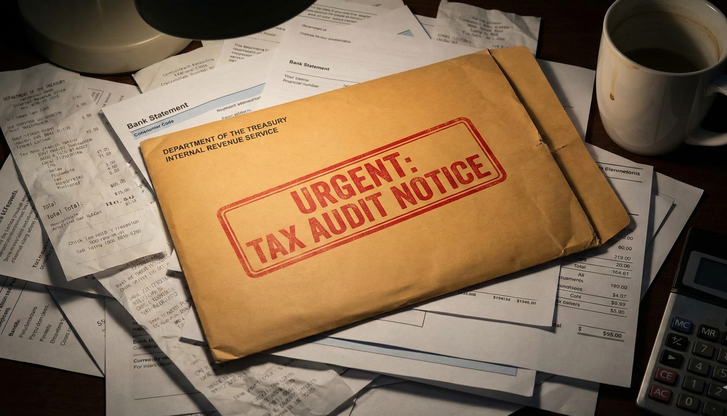 IRS audit letter and receipts