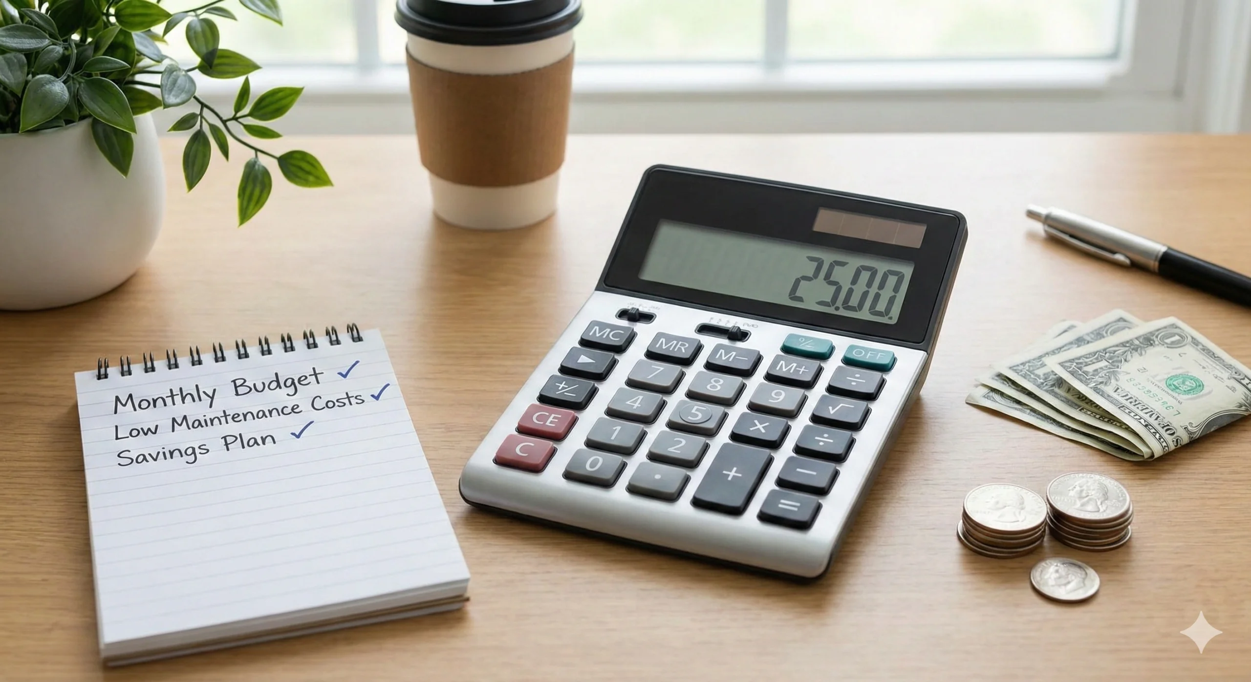 Calculator and checklist for budget