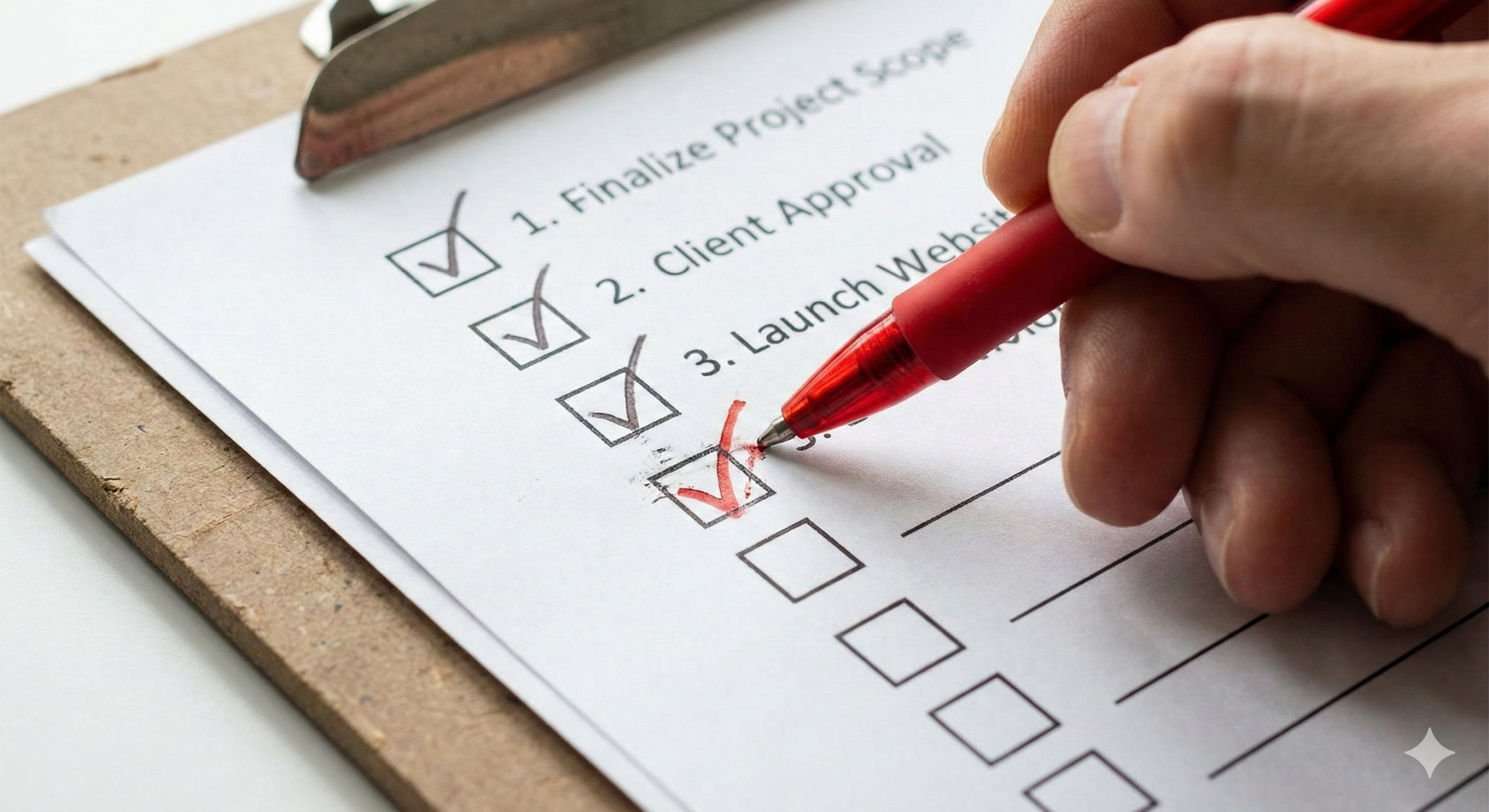 Checking off essential clauses checklist