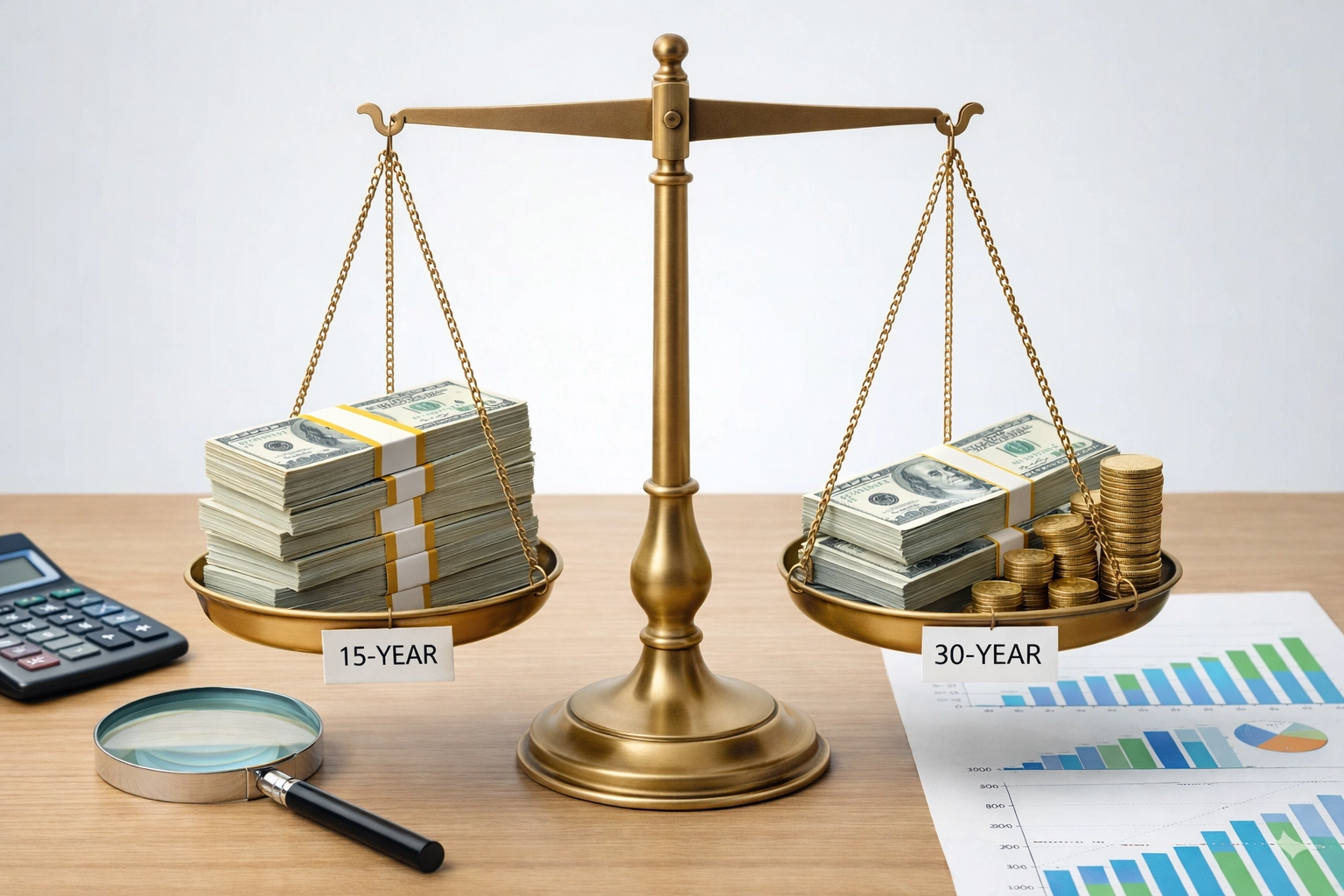 Balance scale comparing paying off mortgage early vs investing the difference