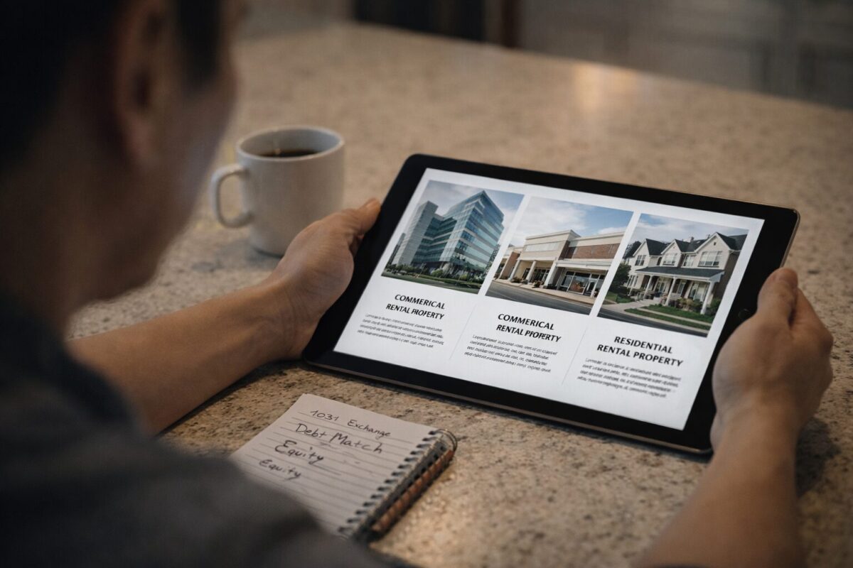 investor comparing real estate listings and financial models on a tablet