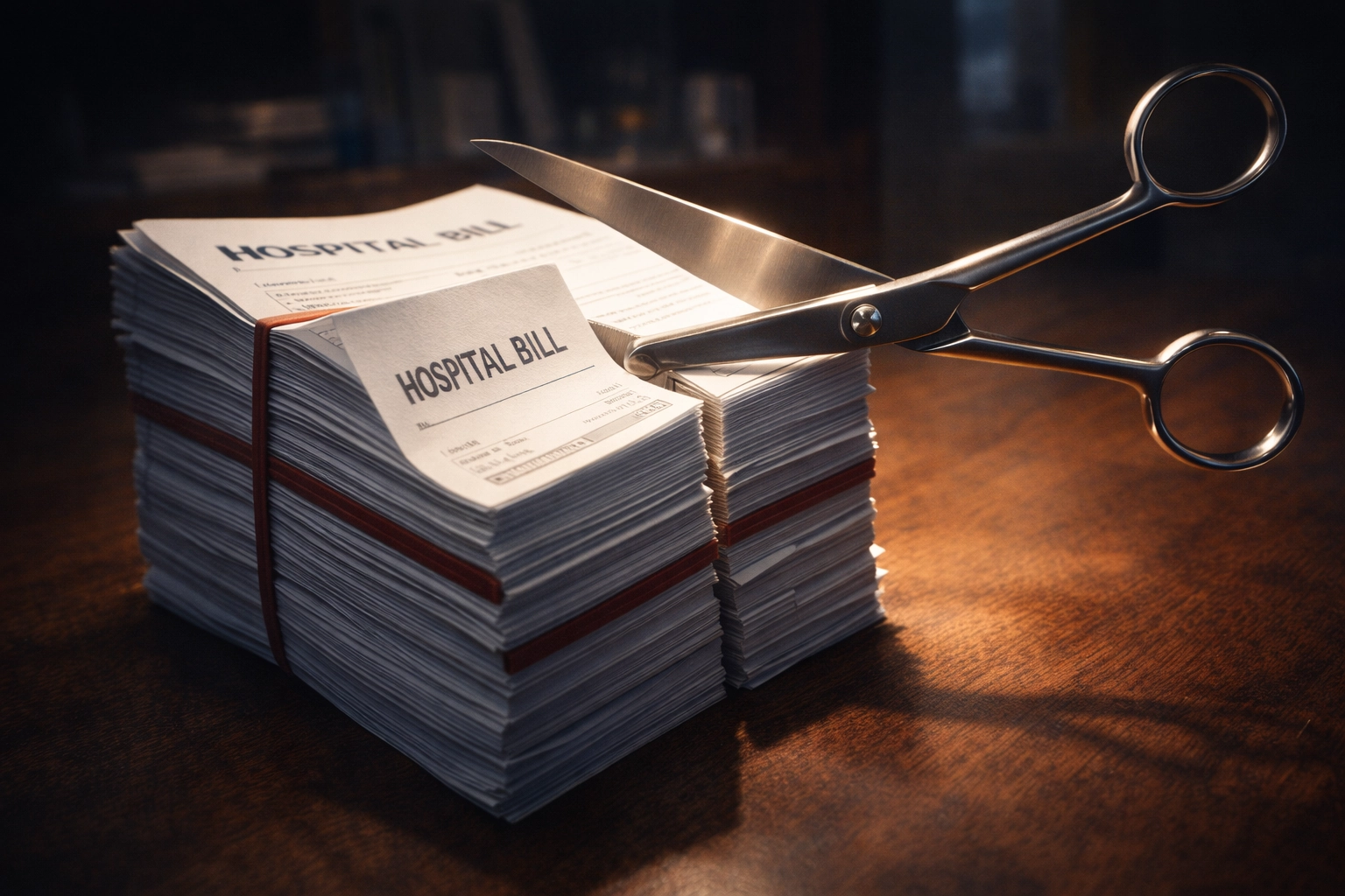 Negotiating Hospital Medical Bills and Charity Care Concept