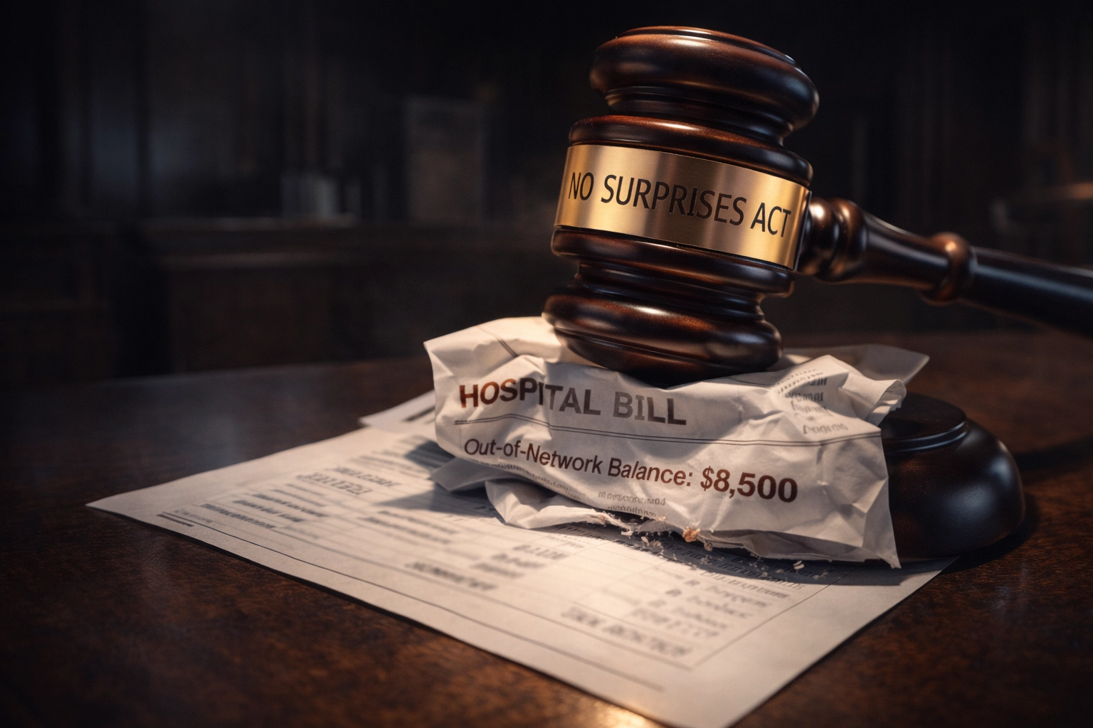 No Surprises Act Out of Network Medical Bill Concept