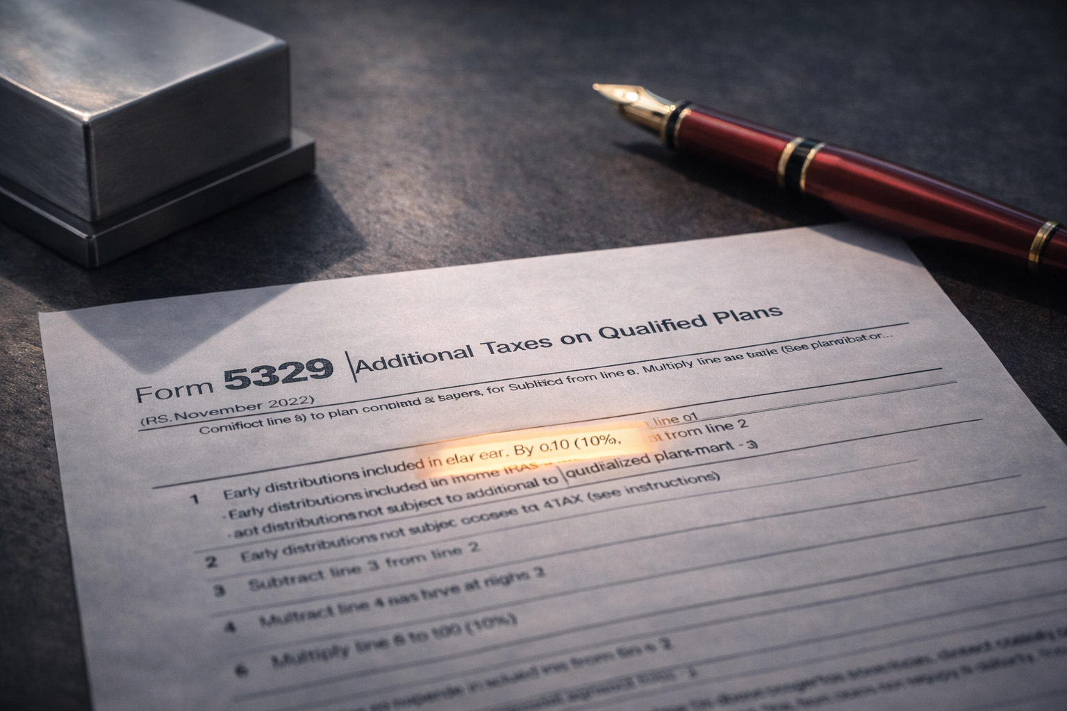 IRS Form 5329 early withdrawal penalty tax code