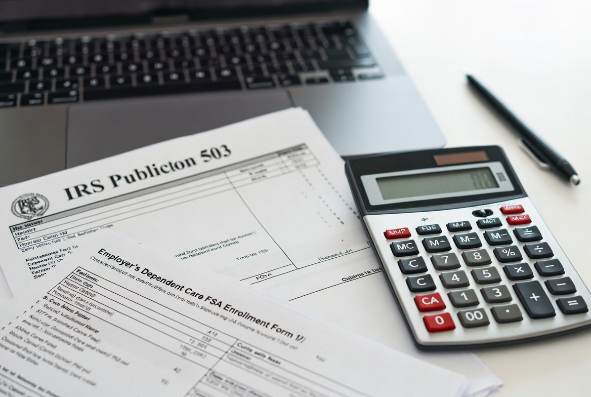 A professional reviewing 401(k) and tax documents at a clean desk